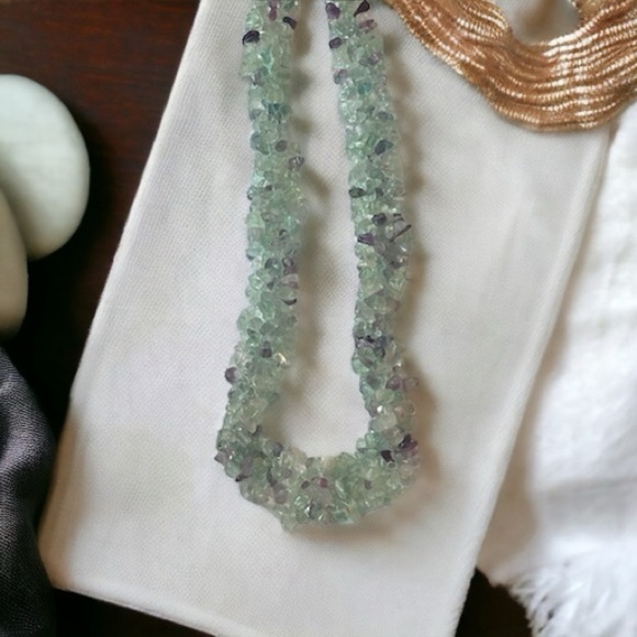 153.15g Green & Purple Amethyst Interwoven Collar Necklace - Picture 6 of 14